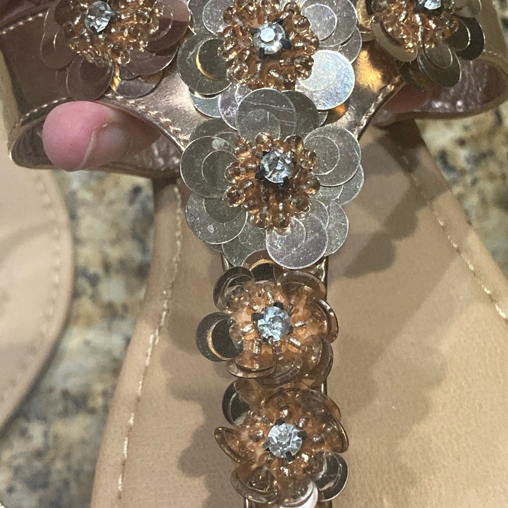 Simply be sequin flower sandals - Picture 4 of 14